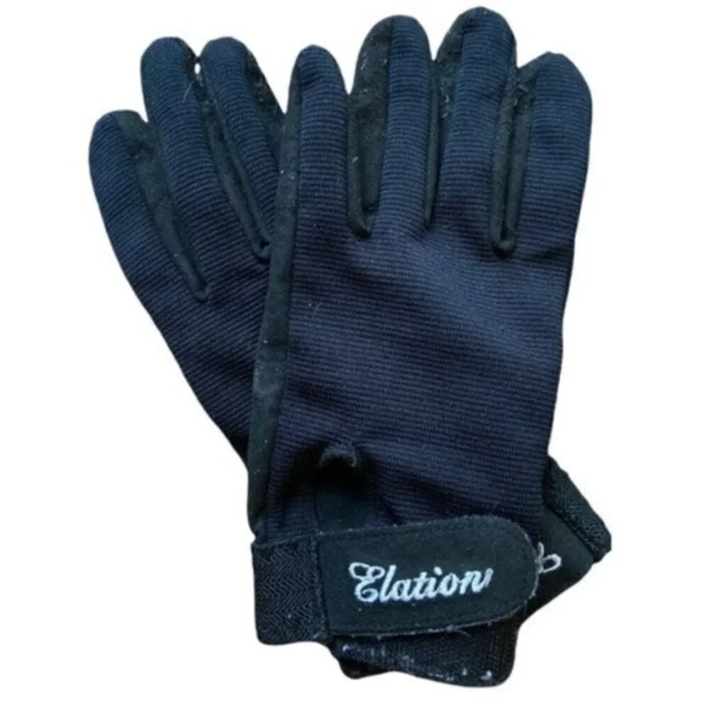 Elation navy blue and black XS riding gloves